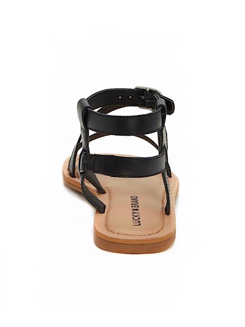 Lucky Brand Black Strappy Ankle Buckle Sandals - Picture 3 of 8